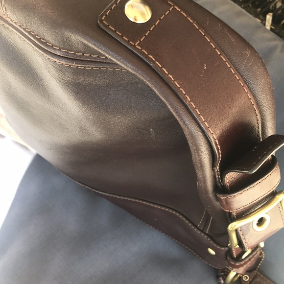 Coach Carly Brown Leather Satchel Hobo - Picture 9 of 10